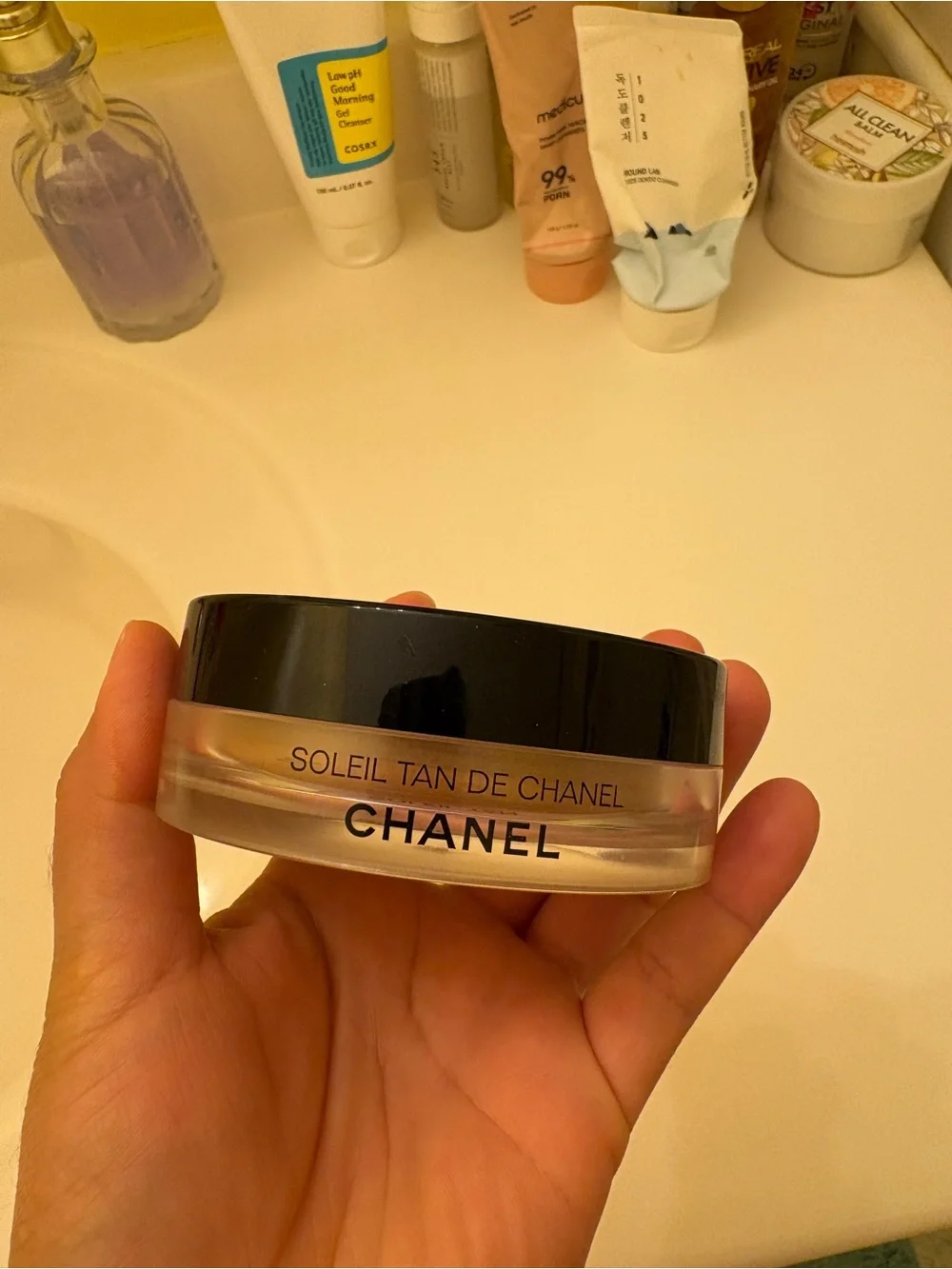 CHANEL Soleil Tan De Chanel Bronzing Cream - Black Cap, Warm Tan Jar